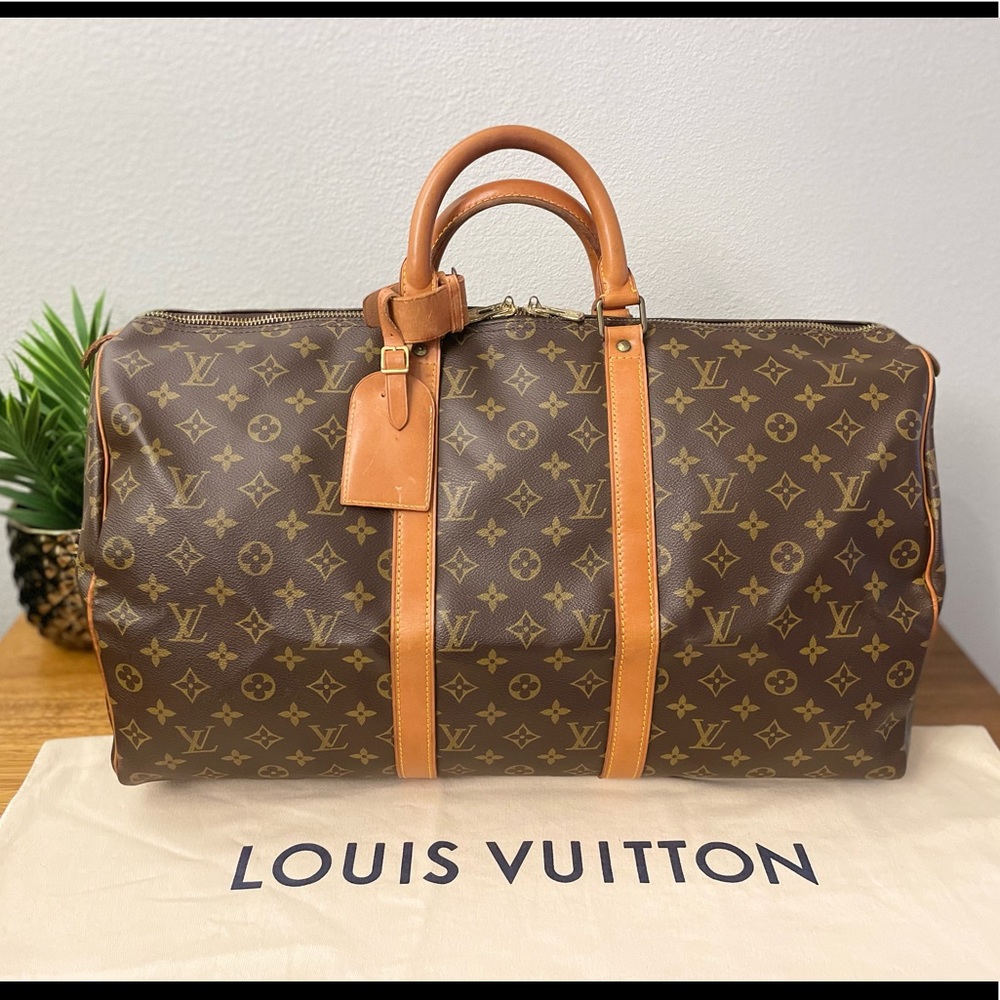 LOUIS VUITTON Keepall Bandouliere Duffle Bag 50 💯 AUTHENTIC